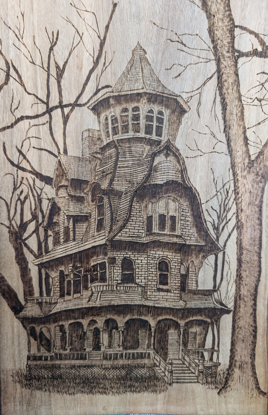 Abandoned house wood burning