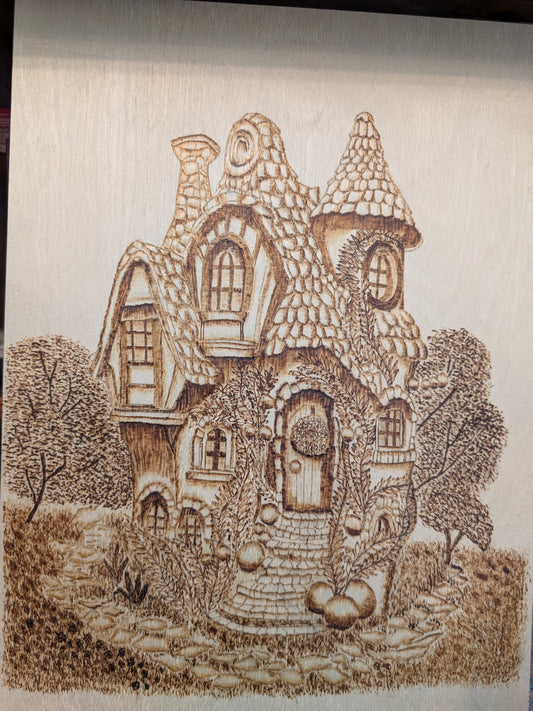 Fantasy cottage wood burning